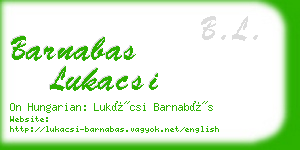 barnabas lukacsi business card